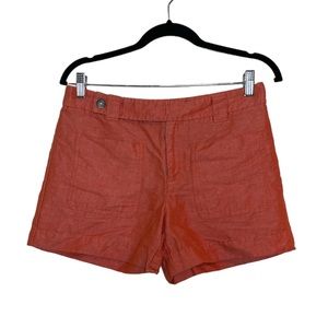 Anthropologie Daughters Of The Liberation Orange Linen Cotton Shorts Size 6